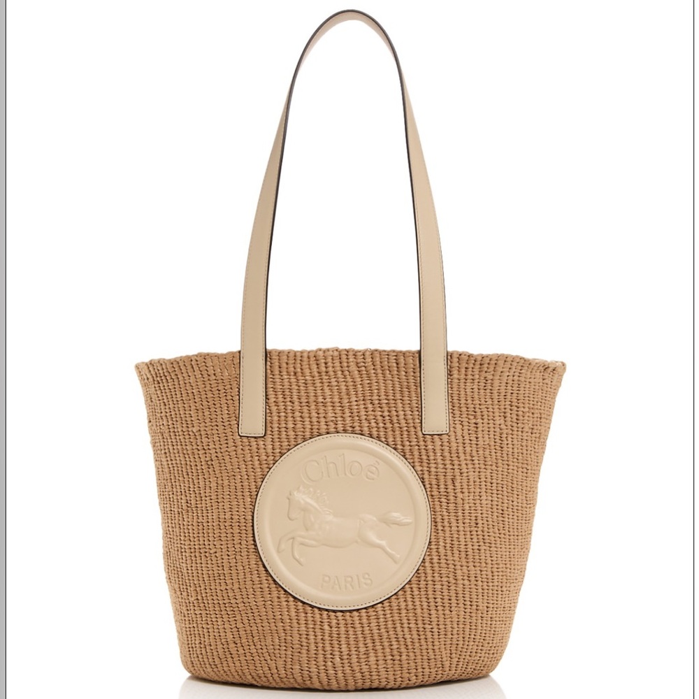 Chloe - Large Horse Medal basket bag in Deep Ivory
